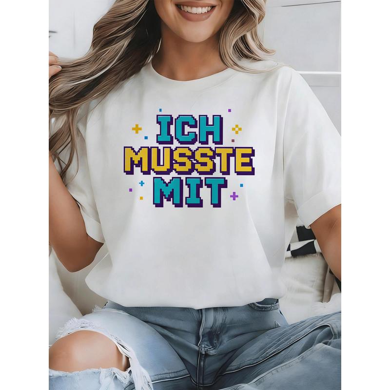 Retro Gaming Fonts - Ik moest met Duits meme T-shirt