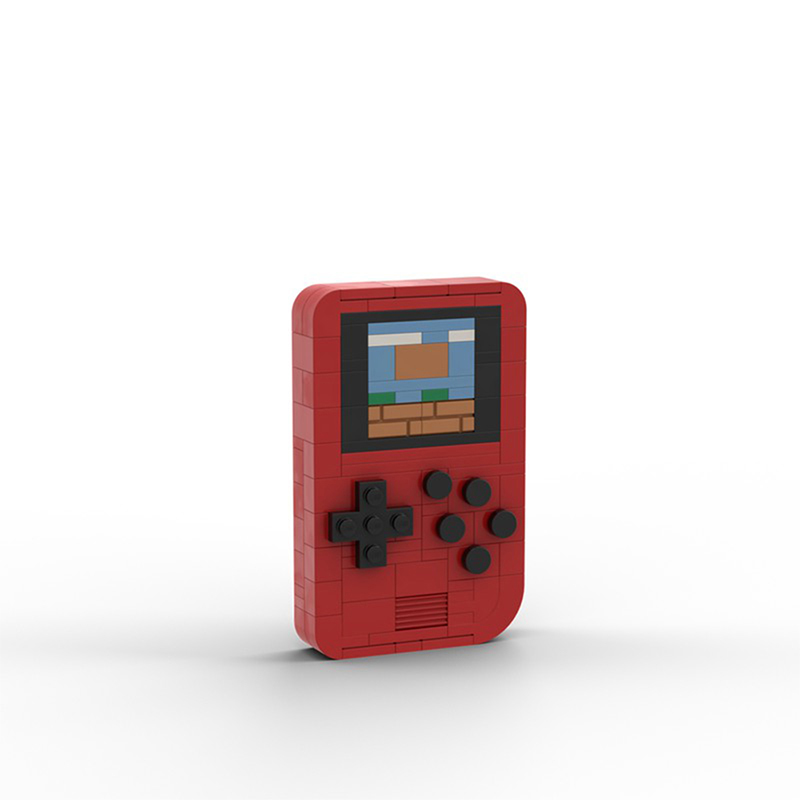 Retro Gaming Lego - Retro draagbare gameconsole MOC-bouwstenen, klassiek rood