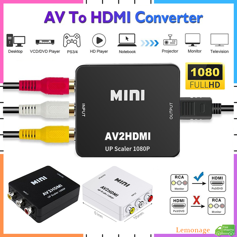 Retro Gaming With Projector - AV RCA naar HDMI Converter 1080P
