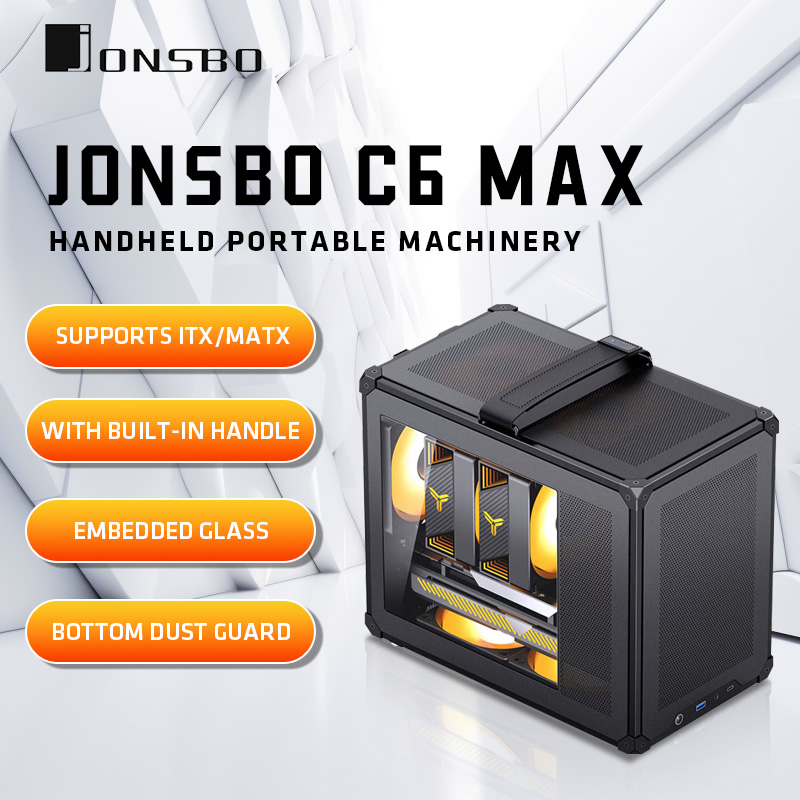 Retro Gaming Pc Case - JONSBO C6 MAX Mesh-handgreep MATX-behuizing Gereedschapsloze