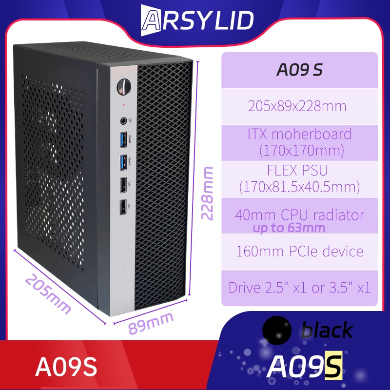A09S 4.2L ITX Chassis A4 HTPC  - Retro Gaming Pc Case recensie en prijs
