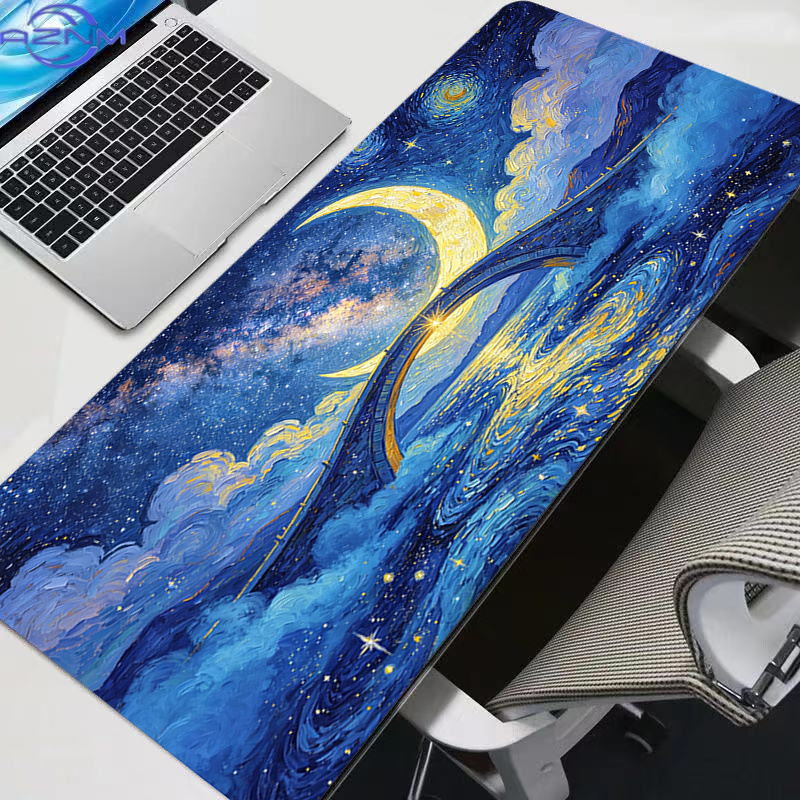 Retro Starry Night Art muismat - Retro Gaming Desk Setup recensie en prijs